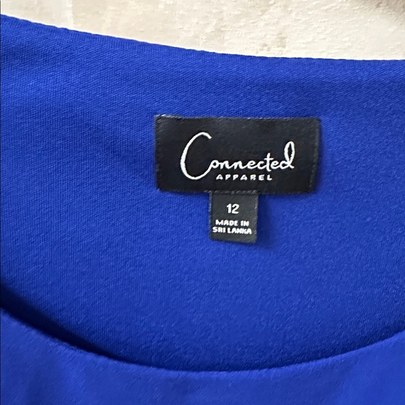 Connected Apparel Royal Blue Draped Dress - Picture 2 of 8